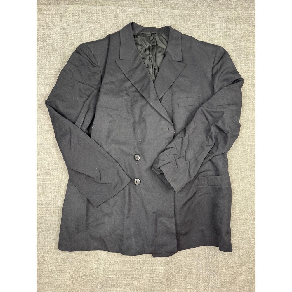 Vintage Davis Clothing Co Blazer Womens M Black Wool Blend 3 Button Lined